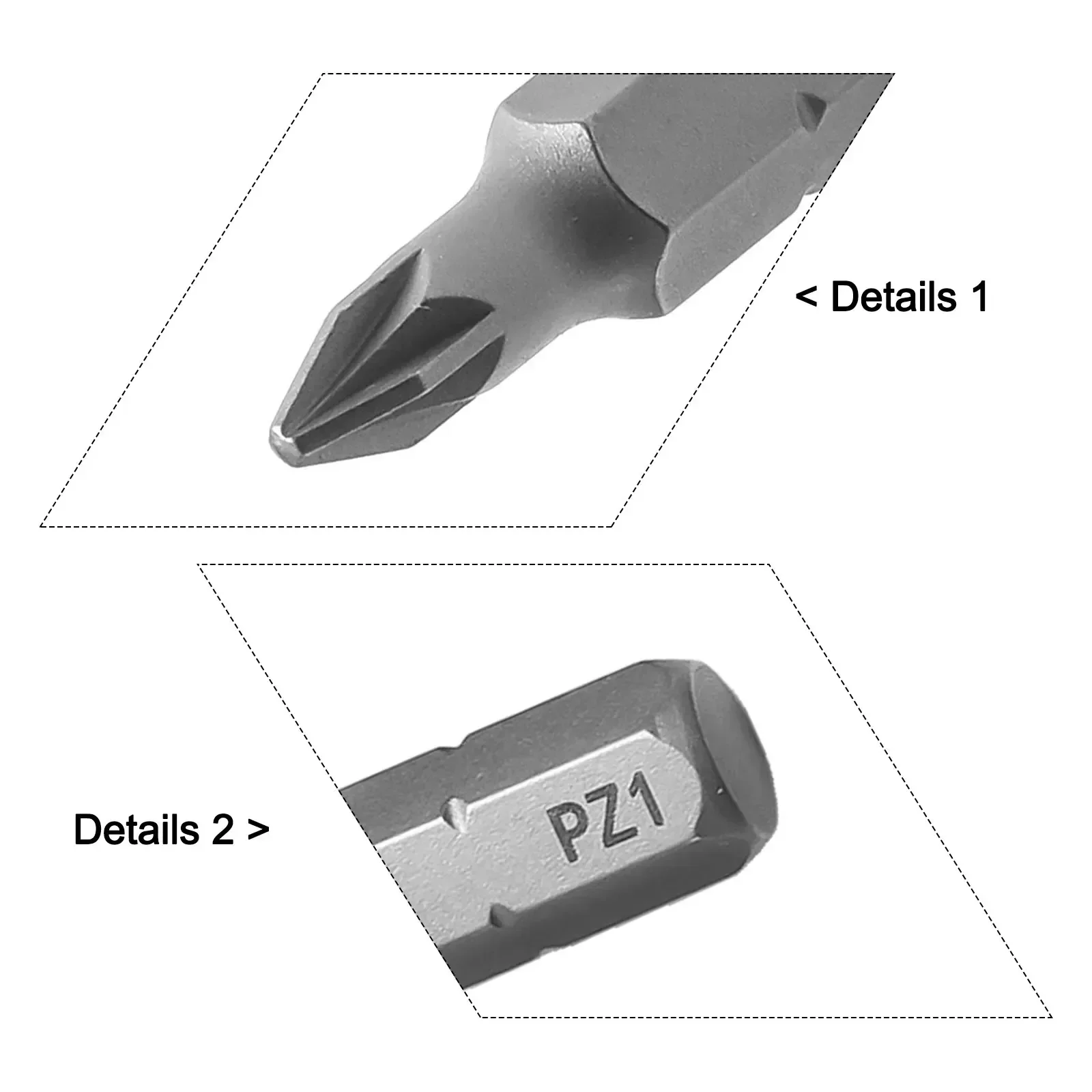 Set di punte per cacciavite in acciaio legato da 10 pezzi PZ1 PZ2 PZ3 25mm trapano magnetico con codolo esagonale per utensile manuale di riparazione precisa