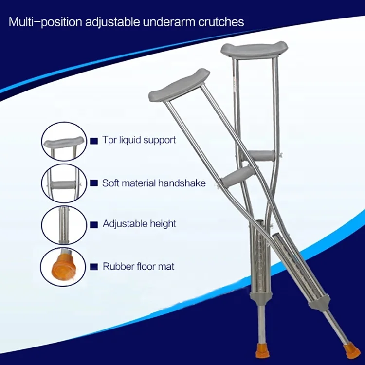 Soft Material Handshake Adjustable Height Stainless Steel Walking Stick