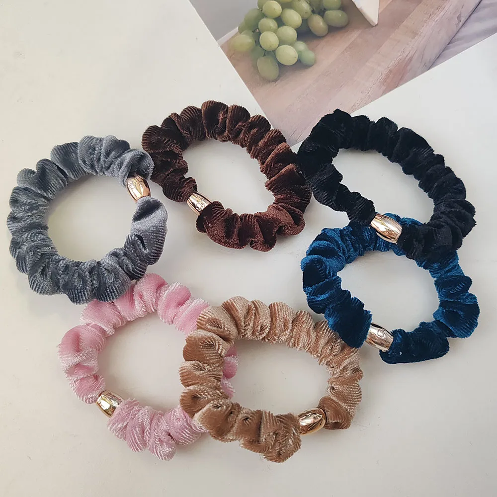 2PC European and American Good Velvet High Elasticity Hair Ties for Women Girls Ponytail Holder Hair Rings Rope Accessories