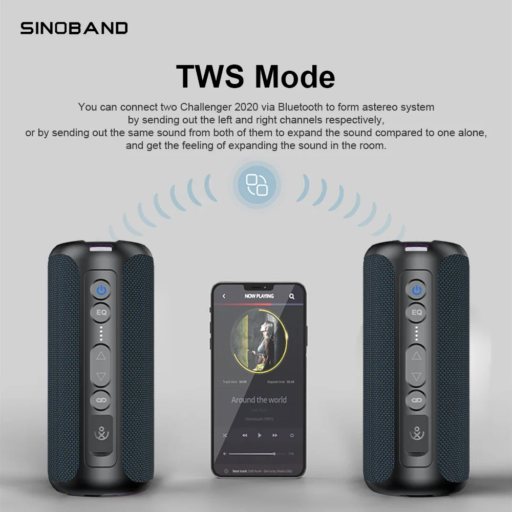XDobo Sinoband تشالنجر 50 واط عالية الطاقة سمّاعات بلوتوث مضخم صوت ستيريو الوسائط المتعددة المحمولة سماعة لاسلكية تعمل بالبلوتوث المتكلم #3