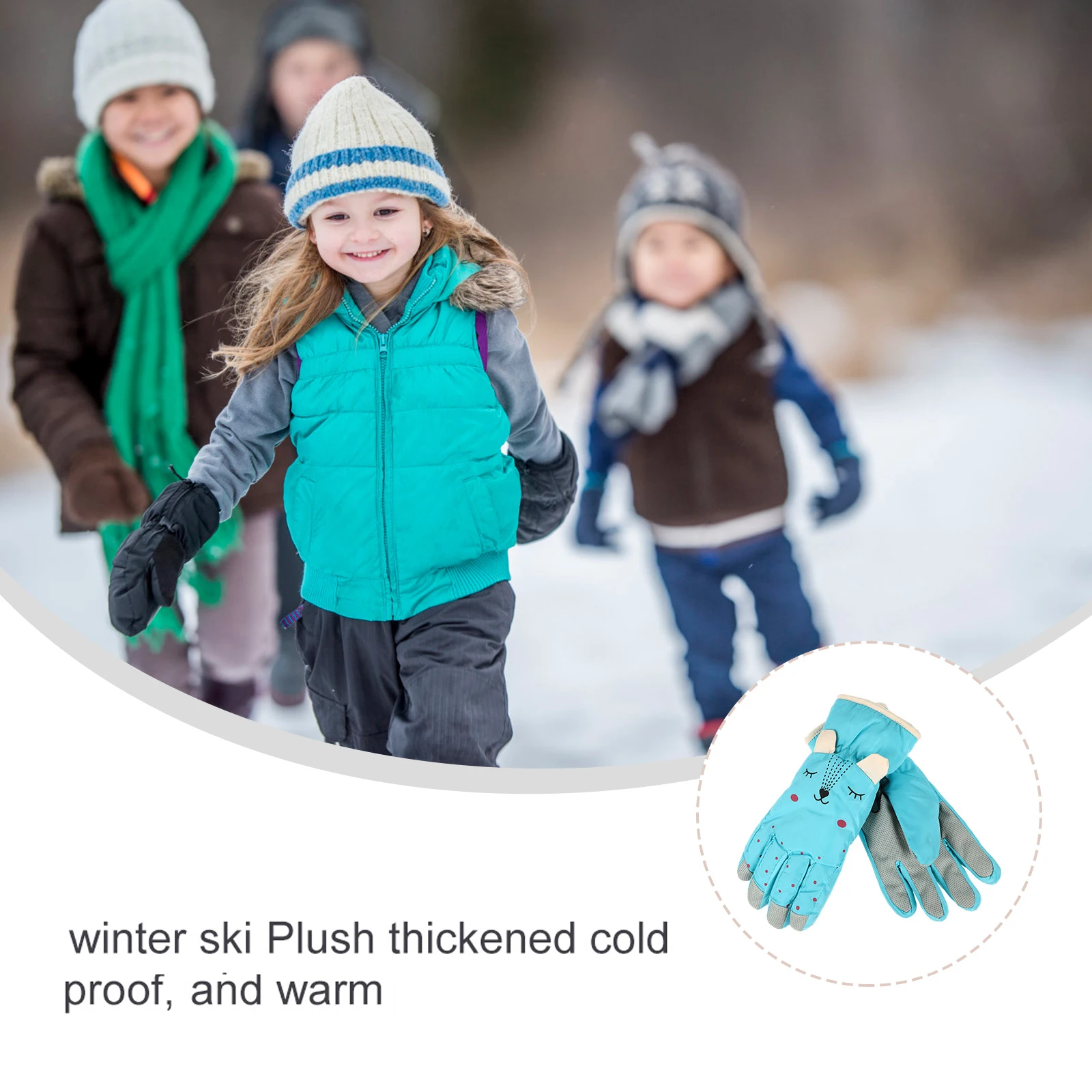 

Warmth Children Skiing Warmth Comfortable Thickened Kids Winter Windproof Winter Adorable Kids Gloves Gloves