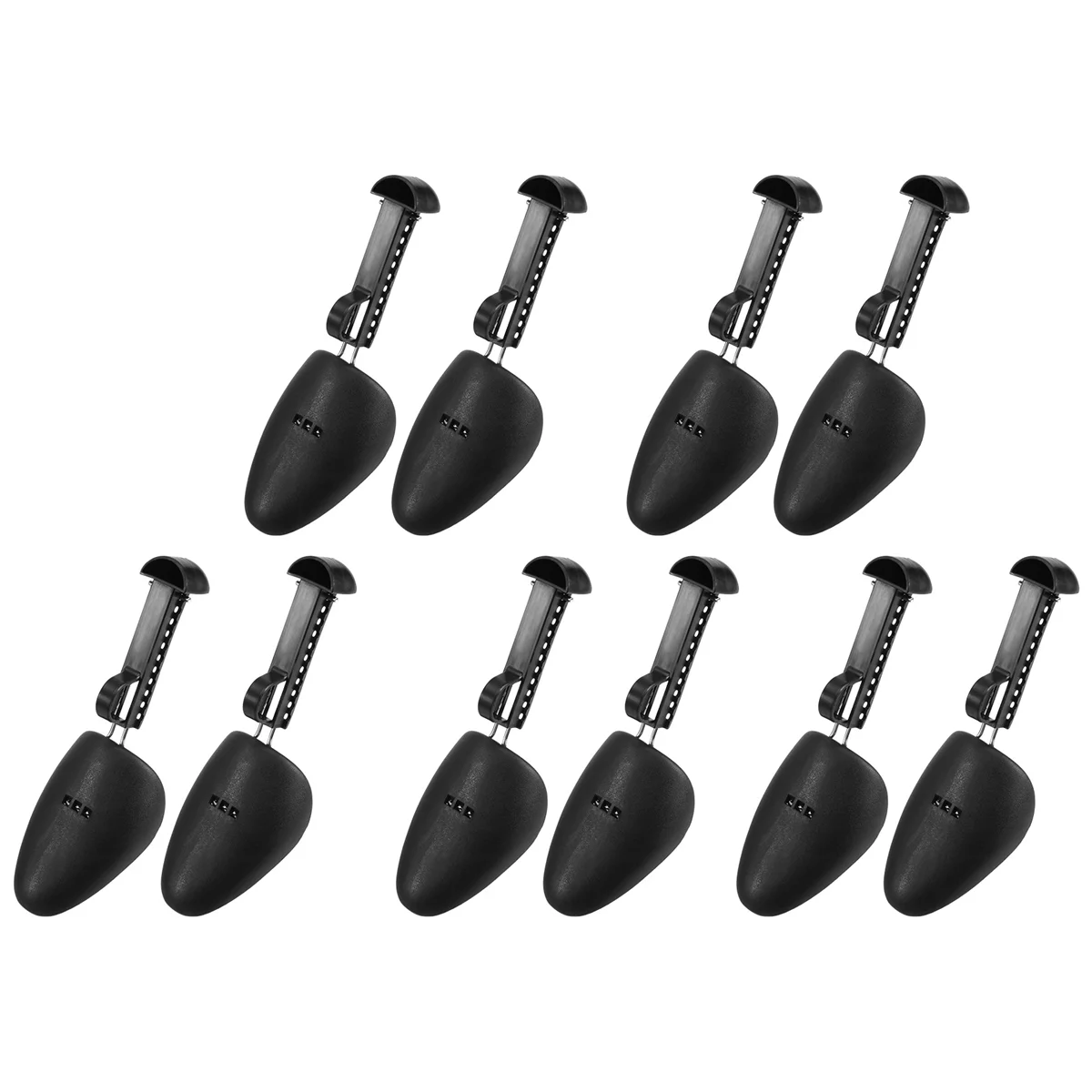 T79C 5 Pairs Practical Plastic Adjustable Length Men Shoe Tree Stretcher Boot Holder Organizers (5 Pairs Black)