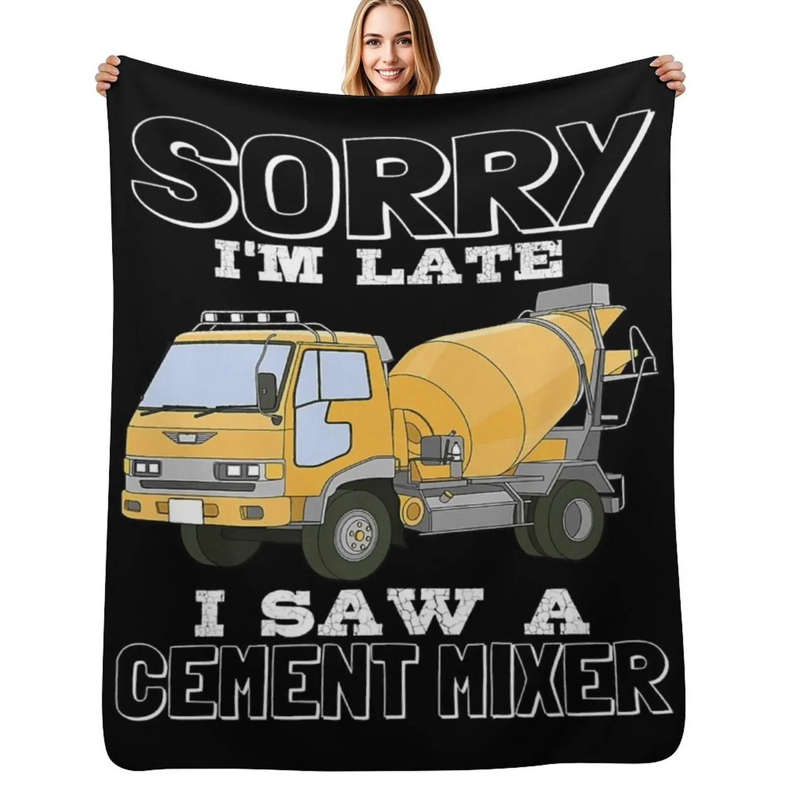 Funny Concrete Mixer Truck Cement Construction Workers Gifts Premium T-Shirt Throw Blanket funny gift for winter anime Blankets