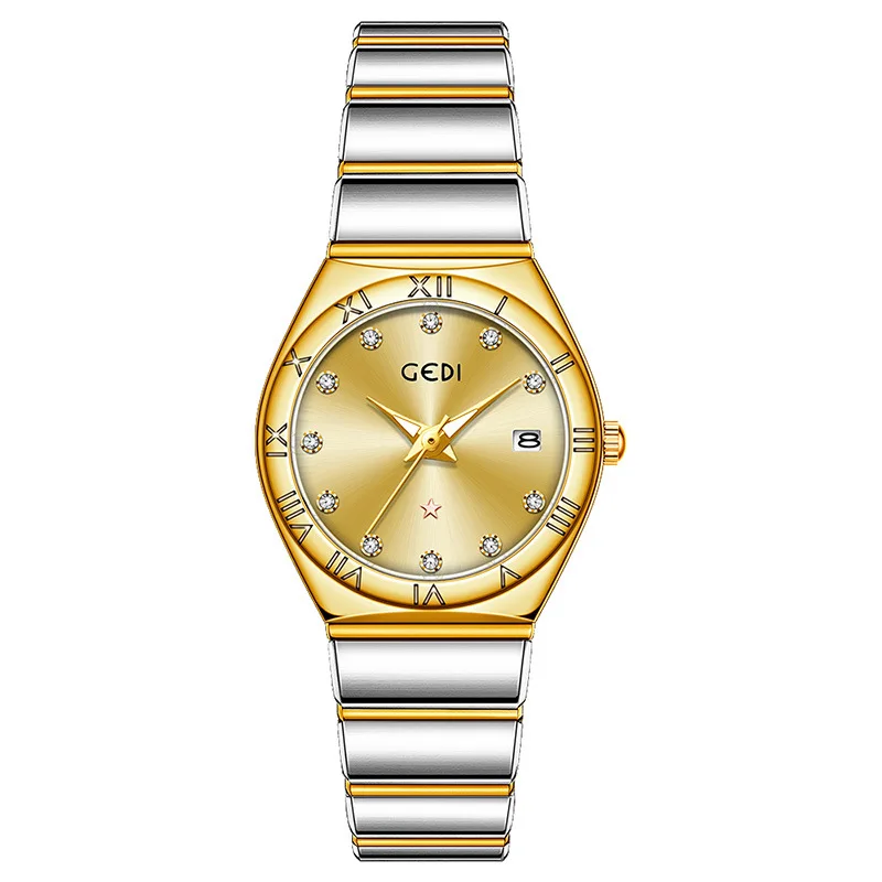 Bracciale da donna Orologi al quarzo Orologio elegante alla moda per donna Cinturino in acciaio inossidabile Regali di lusso Reloj Mujer