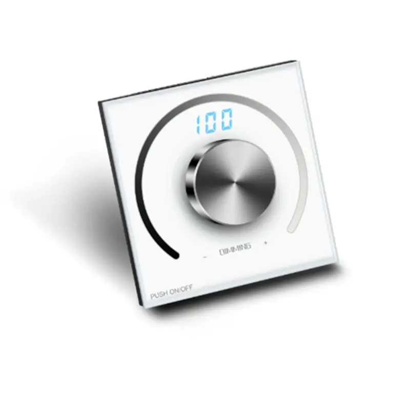 LED Strip Lights 12V-24V DC 5050 2835 Dimmer Wall Panel Rotary Knob Control 0-100 Brightness Display-A55K