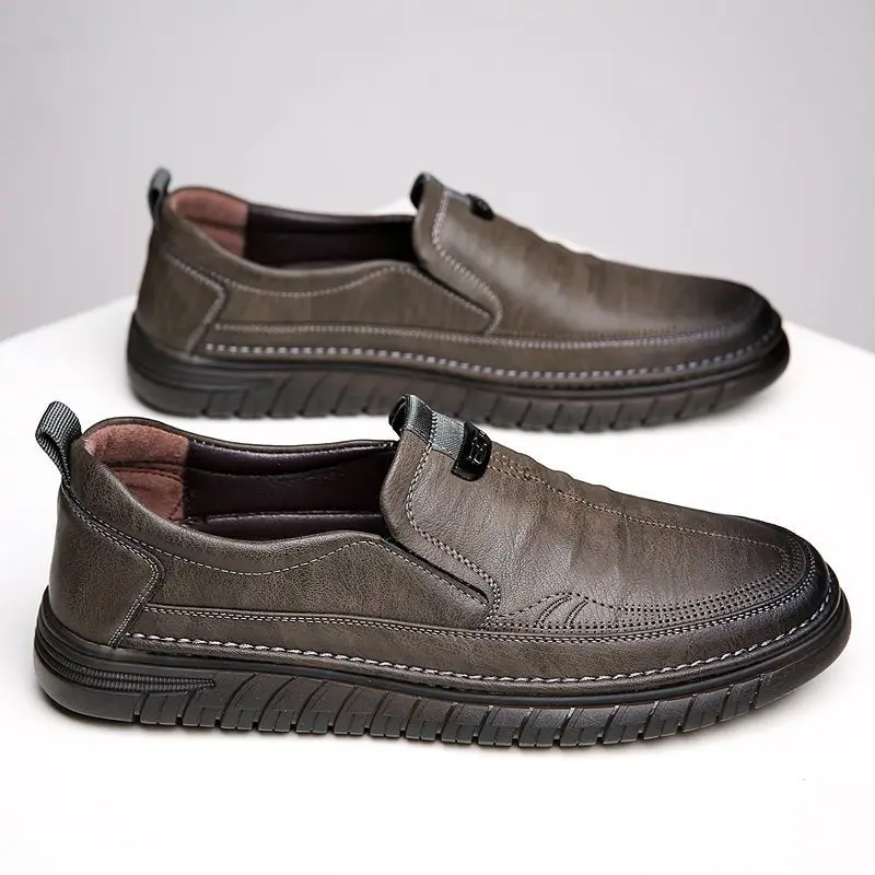 Retro Penny Loafer Genuine Cow Leather Classic Shoes Sewing Comfortable Men Casual Slip-on Club Party Shoe Spring Summer