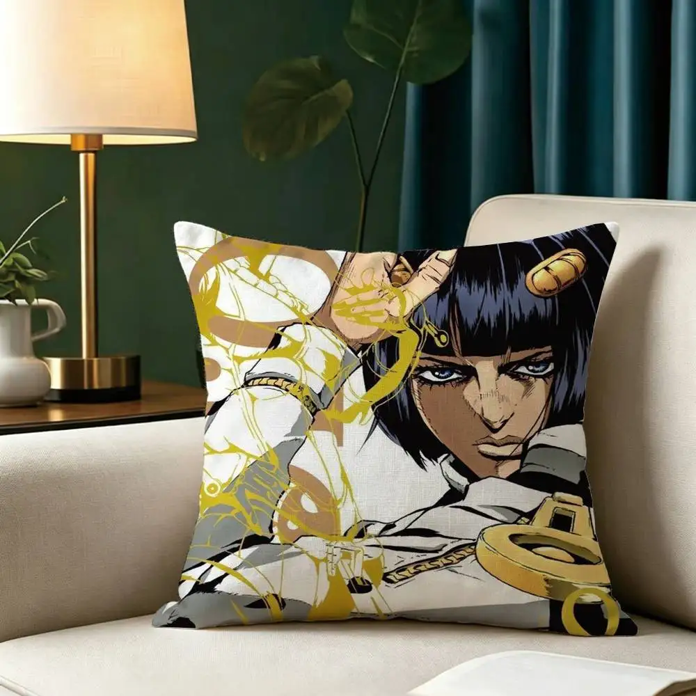 J-JOJOs B-Bruno B-Bucciarati Square Double-Sided printed Pillow Case Bedroom Bedside Pillow Sofa Cushion Cover