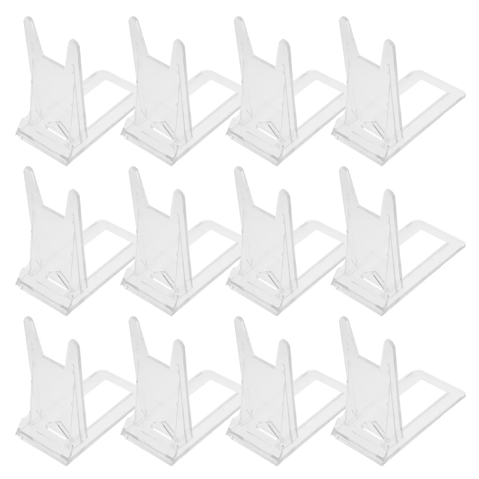 20Pcs Transparent Adjustable Display Stands Clear Book Easels for Magazines Postcards Books Desktop Organizer Rack