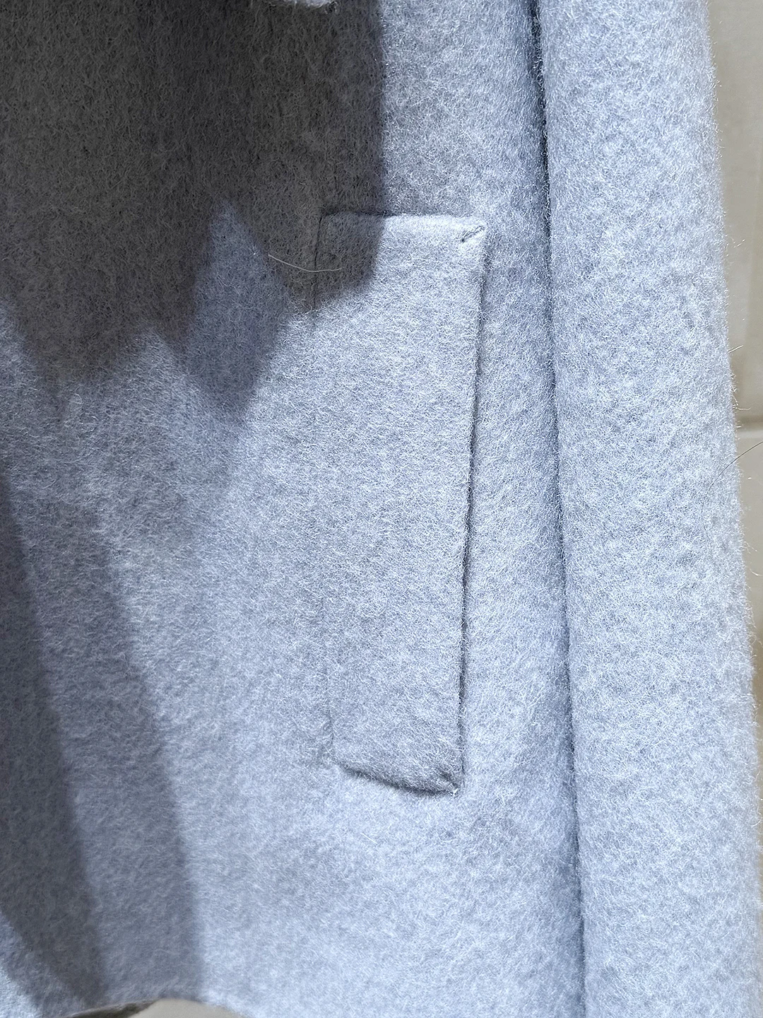 Wollen damesjas met ritssluiting lang Sve casual blauwe capuchon Jaet lente herfst Faion Ele Sle knoopdetail