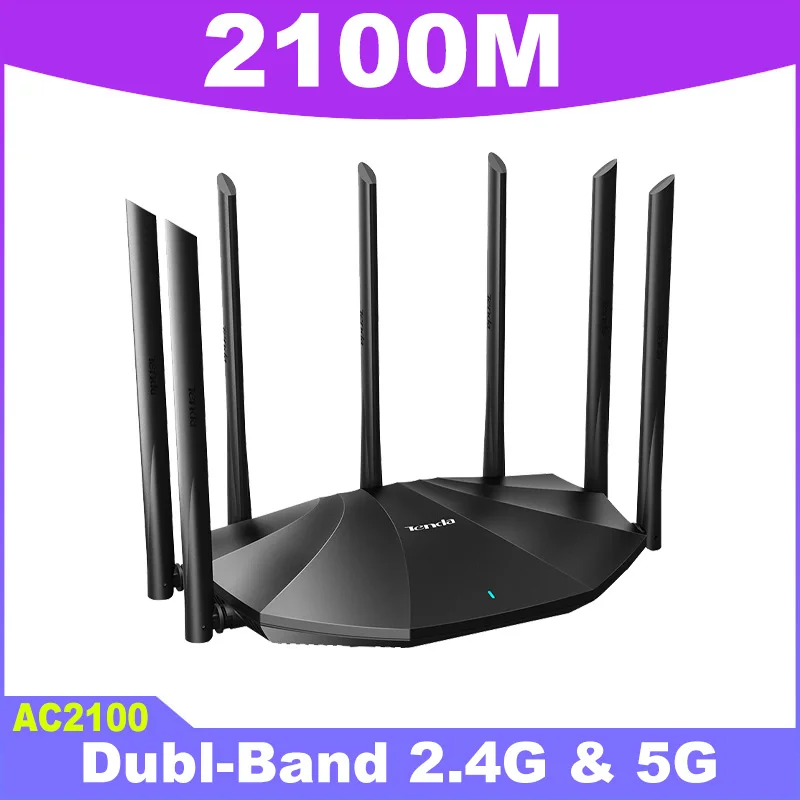 Tenda-AC23 AC2100 라우터 기가비트 2.4G & 5.0GHz 듀얼 밴드 2100M 무선 라우터 와이파이 리피터 글로벌 버전 핫스팟, 텐다