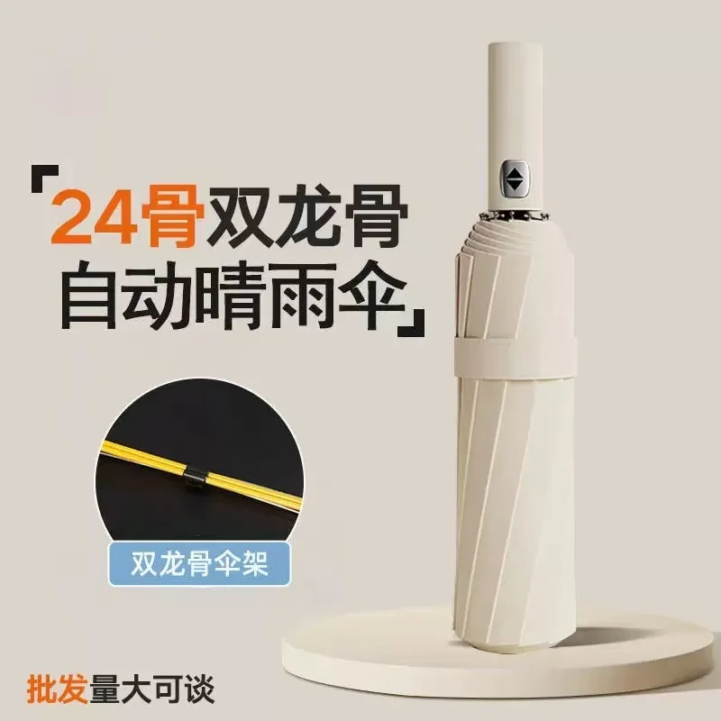 Picture 3: 24 bone fully automatic umbrella, double triple fold rain and rain dual-use business sunshade umbrella, double keel
