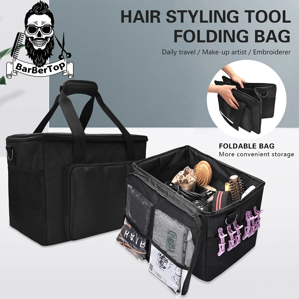 New Foldable Hairdressing Tool Bag Professional Hairdresser Large Capacity Storage Case Barbershop Styling Tools Accessories