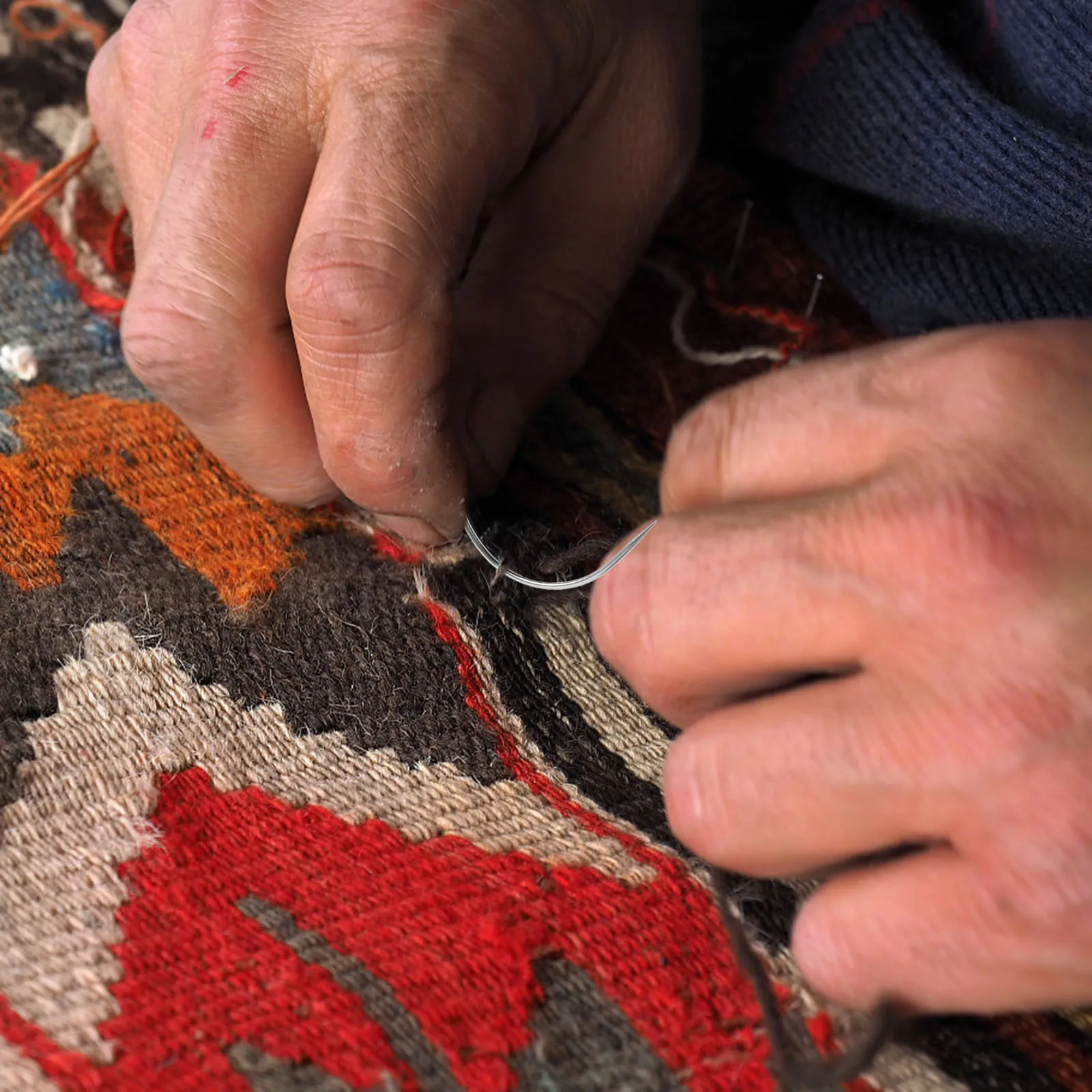 

40Pcs Curved Needles 2.5 3.5 Inch C Type Weaving Hand Sewing 2 Sizes Metal Sturdy Easy Thread Yarn Craft Repair