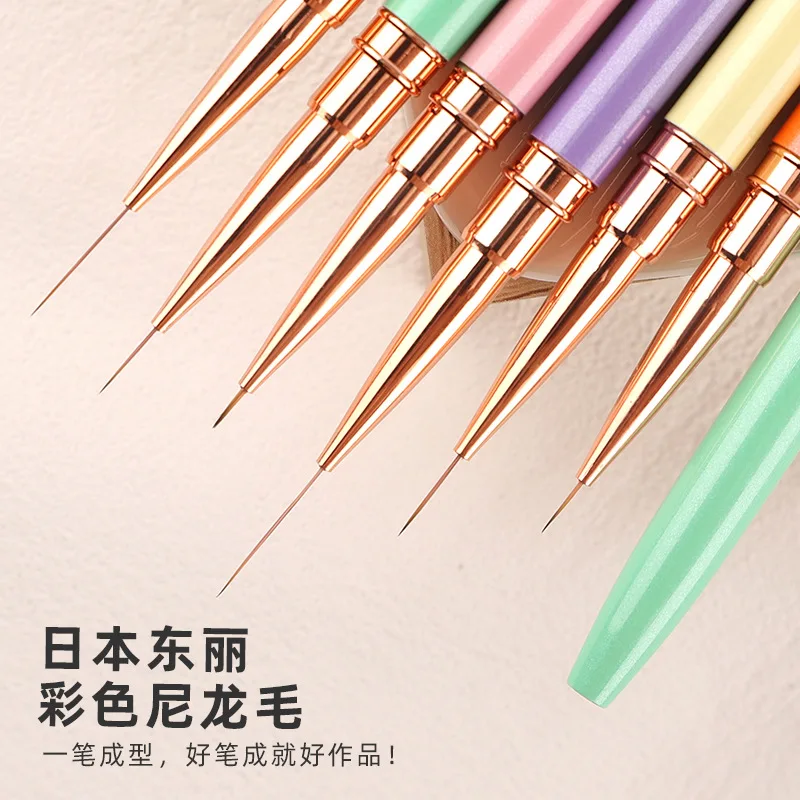 20Sets New Ultra Fine Nail Line Pen Macaron Metal Rod Color Painting Flower Pen Bjd Facial Brush Customization