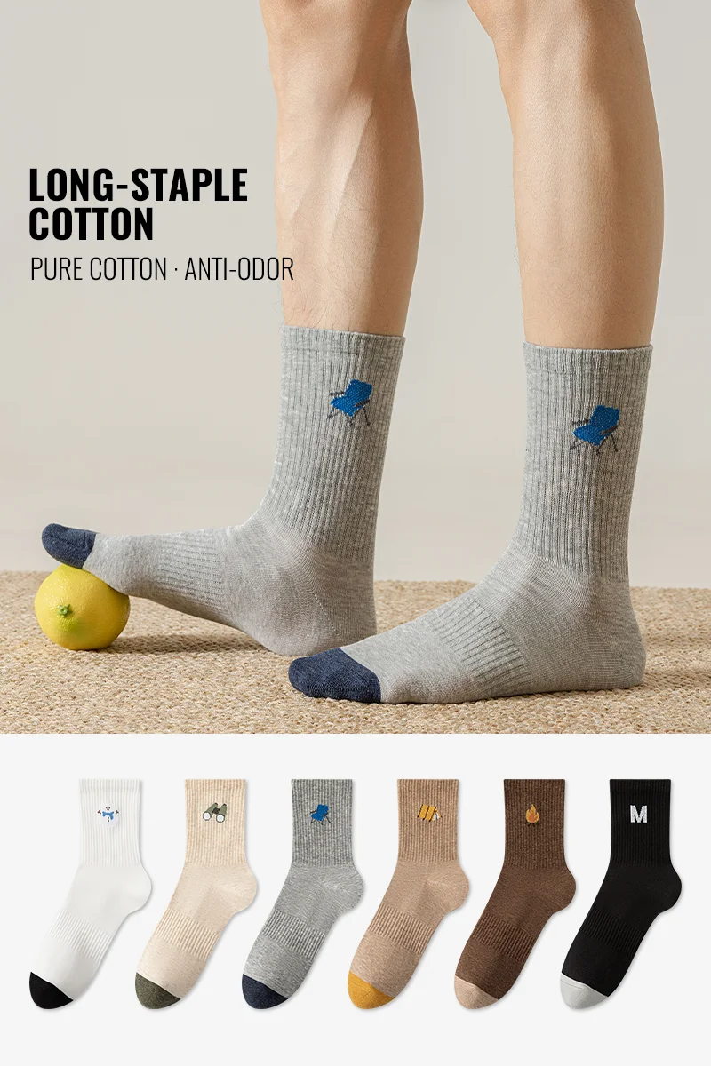 MiiOW calcetines largos de algodón 100% puro de fibra, calcetines deportivos atléticos para adolescentes de invierno, calcetines largos de tripulación que absorben la humedad, calcetines cálidos antiolor