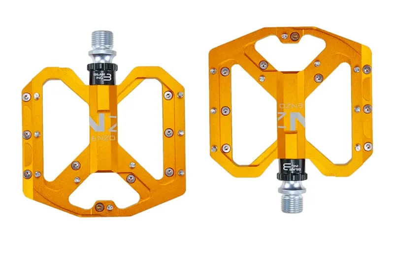 ENZO شقة القدم خفيفة دواسات الدراجة الجبلية MTB CNC سبائك الألومنيوم مختومة 3 تحمل المضادة للانزلاق دراجة الدواسات دراجة أجزاء