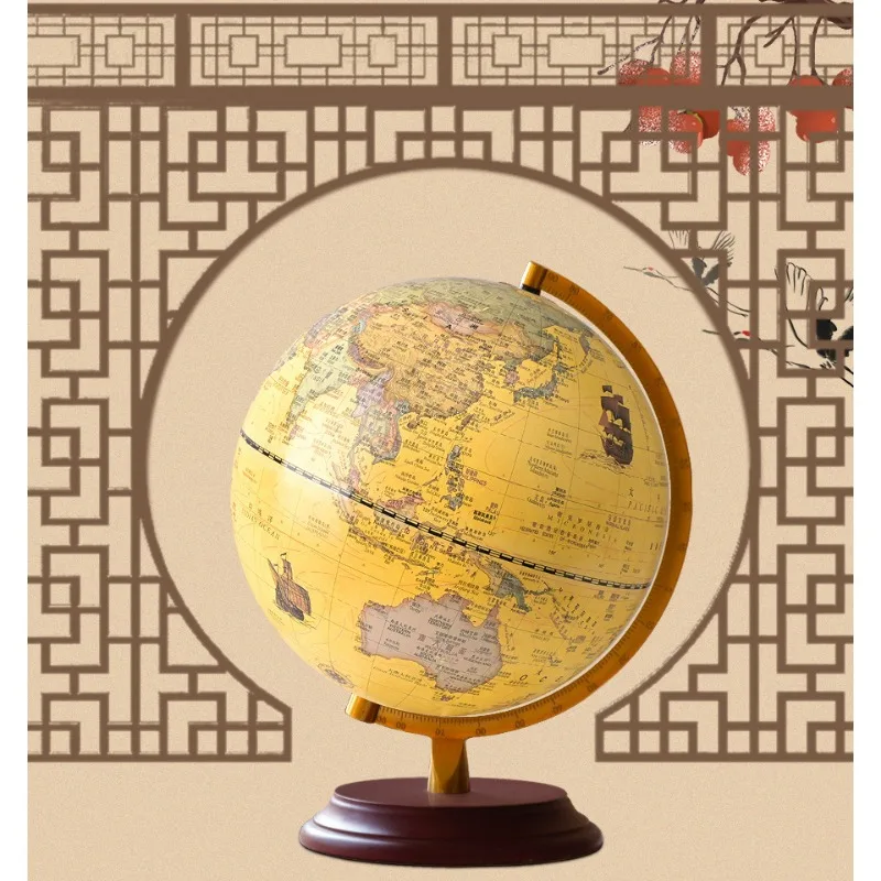 Illuminated Globe Table Lamp Medium Students Use 25cm HD American Retro Antique Decoration with LED Lights