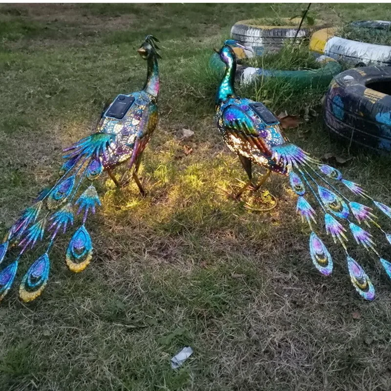 

Solar Peacock Statues Garden Decoration, Outdoor Lamp, Hollow Figurine, Path Lawn, Metal Sculpture Decor, 2023