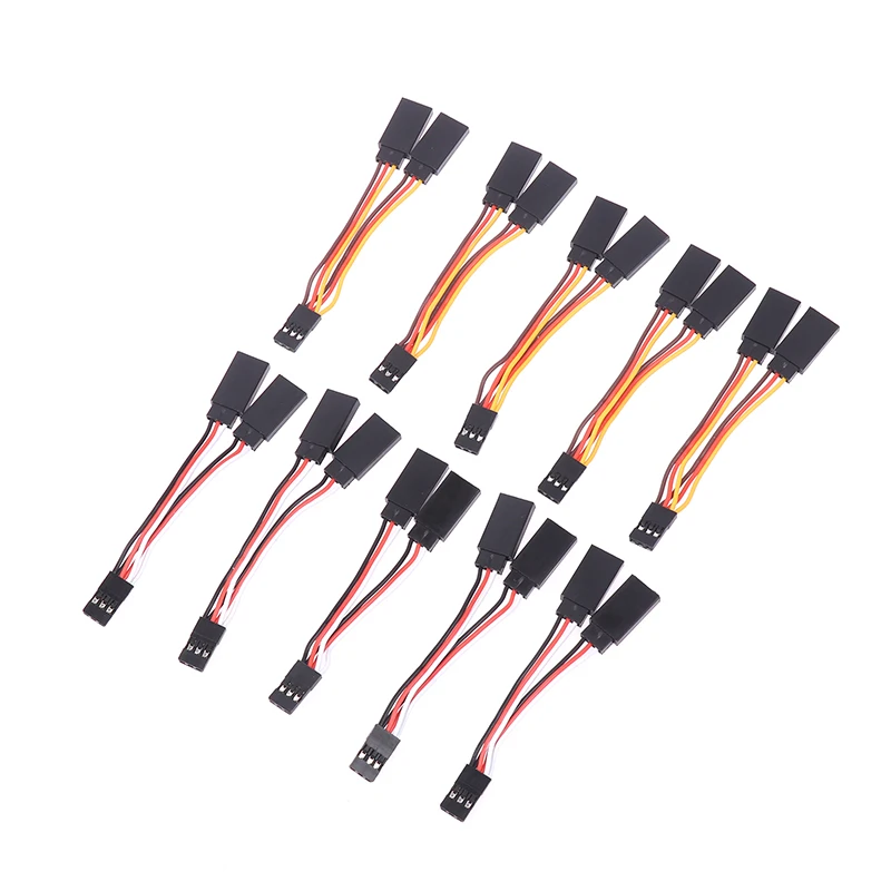 5PCS 7cm JR/Futaba Style Servo 1 To 2 Y Harness Leads Splitter Cable Male To Female Extension Lead Wire For RC Model Accessories