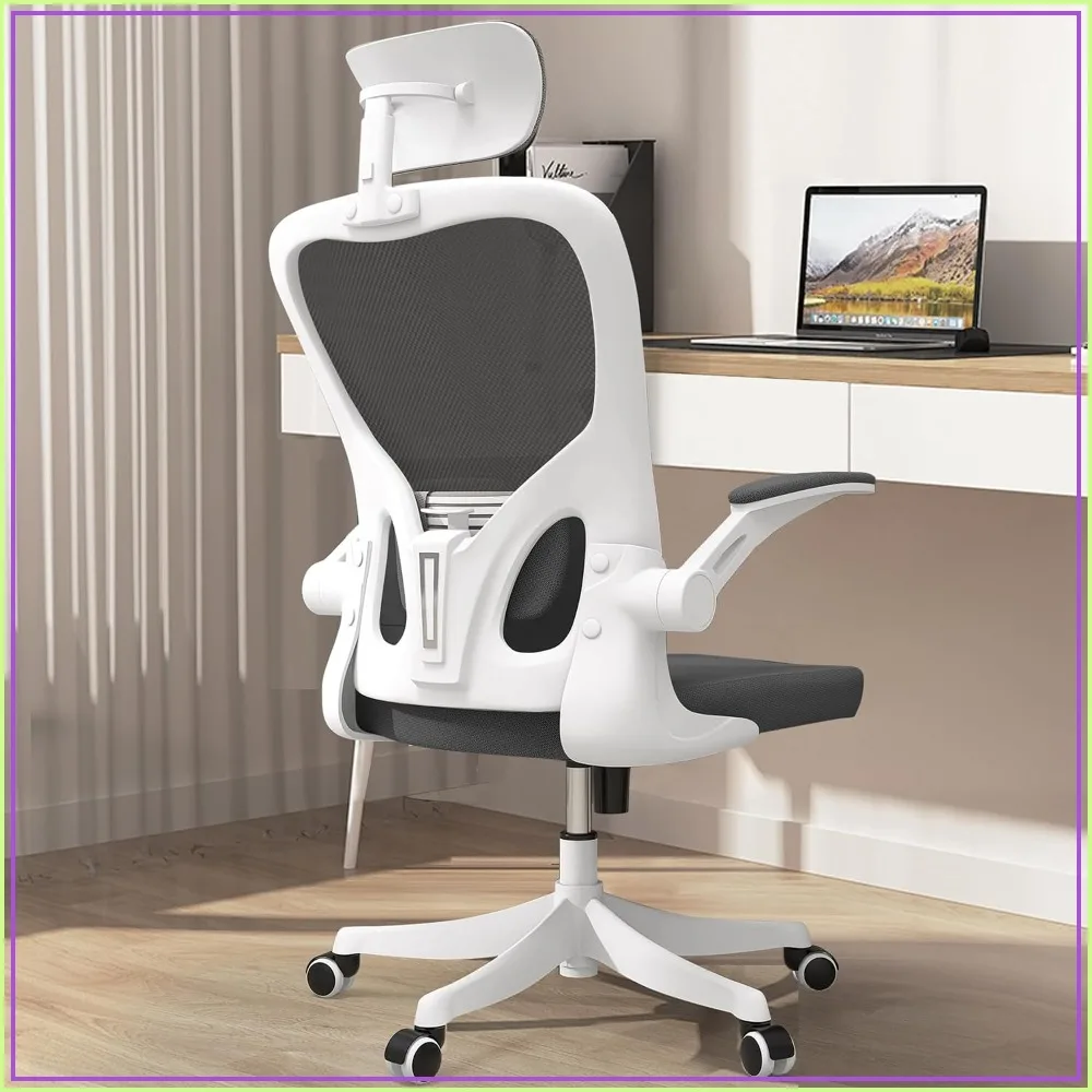 Ergonomic Office Chair Lumbar Support 3D Headrest Flip Up Arms Rocking Computer Chair 350LBS