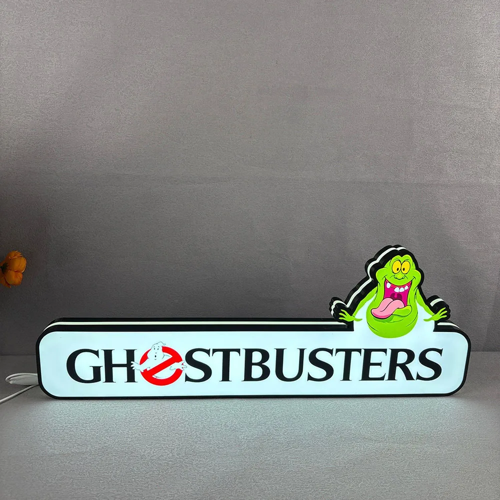 

Custom Ghostbusters 3D Prinetd Lightbox with Ghostly Led Pinball Arcade Decor Perfect for Game Room or Pinball Machine