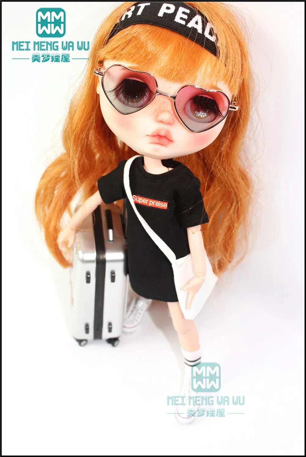 Past op 28 cm Blyth poppenkleertjes Mode lang T-shirt Azone OB22 OB24 popaccessoires