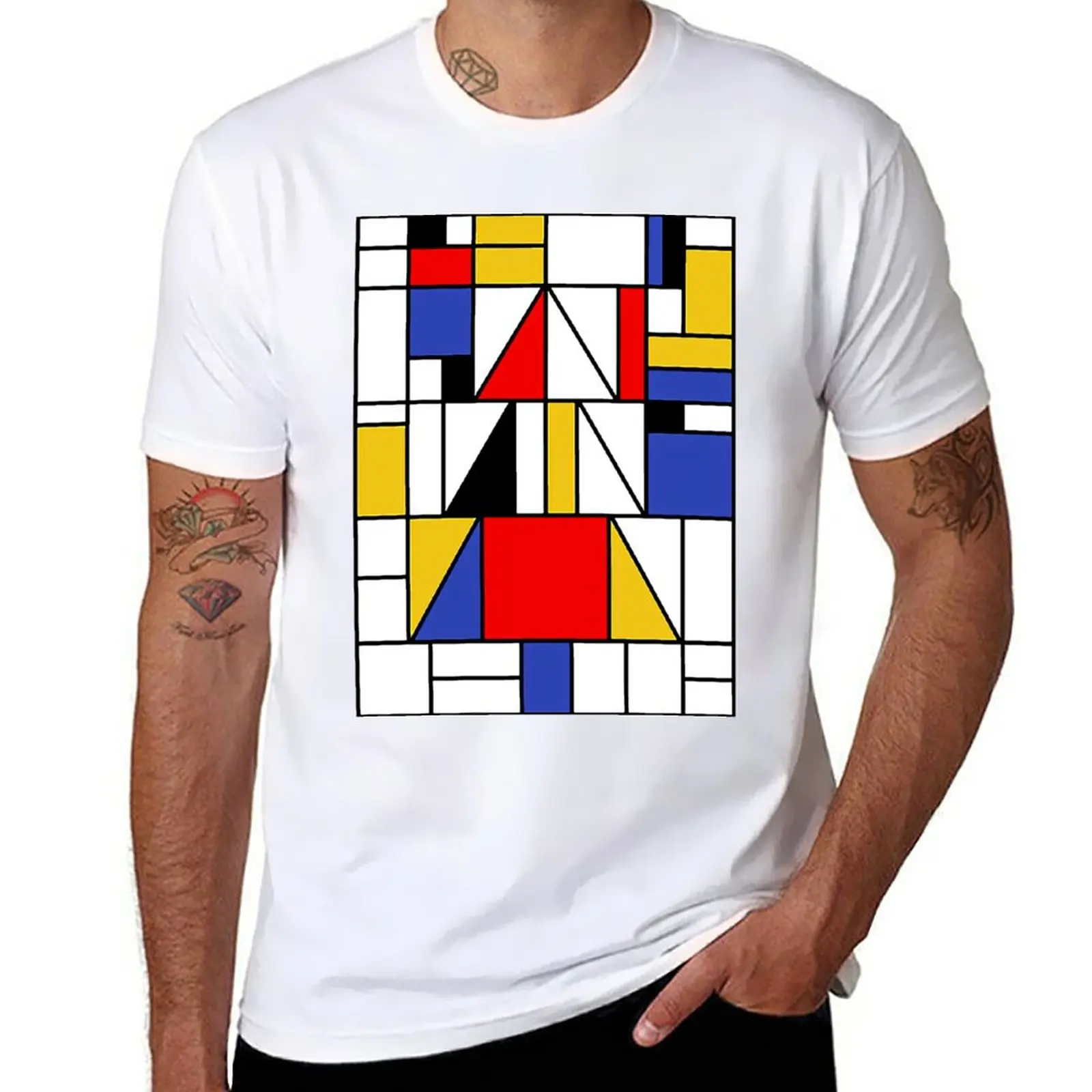 New Mondrian Christmas T-Shirt Short t-shirt plus size tops mens t shirt