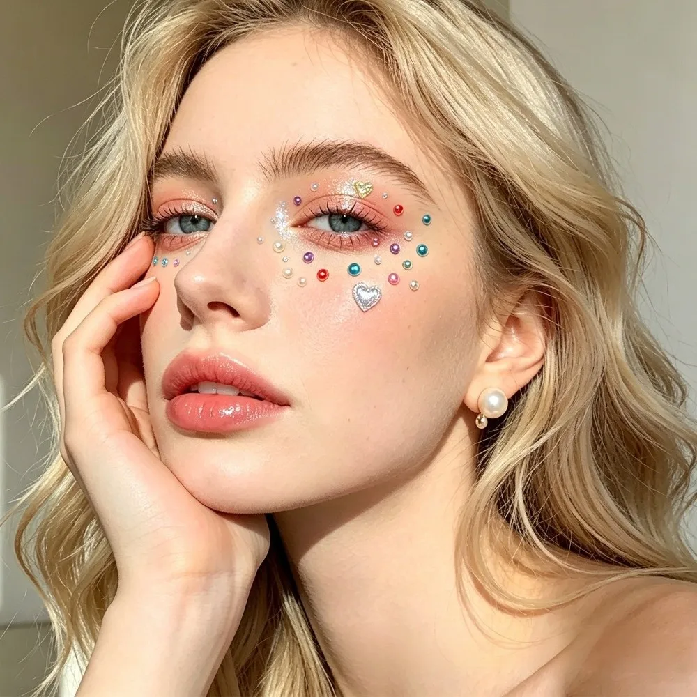 with Adhesive Backing Bedazzling Sticker Makeup 3D Resin Face Eye Jewels Sticker DIY Sparkling Crystal Gem Sticker Festival