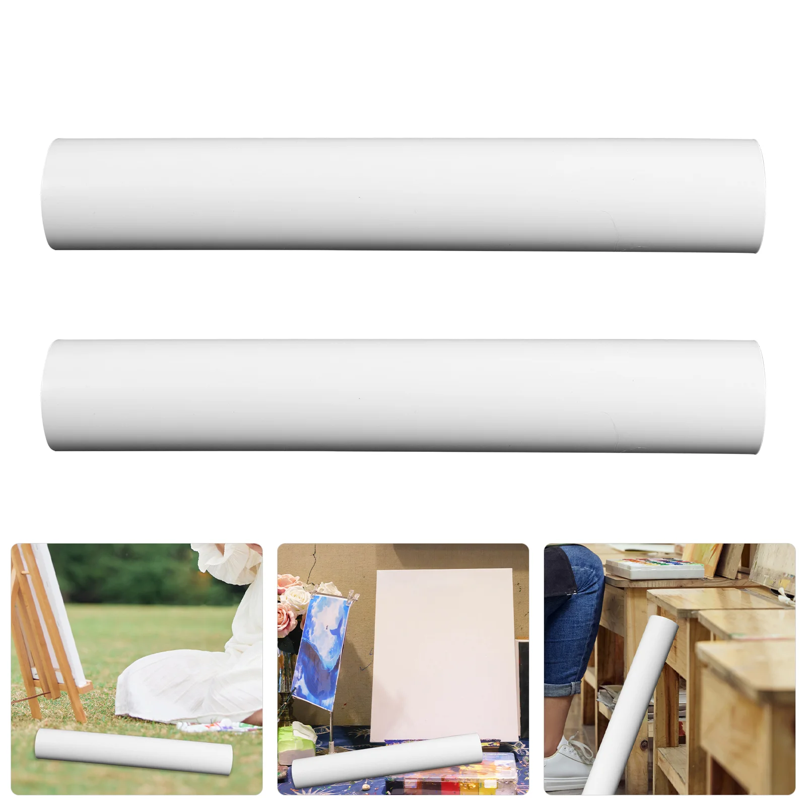 2 Pcs Document Storage Tube Drawing Case Poster Tubes Carrying Plastic Holder Painting Prints