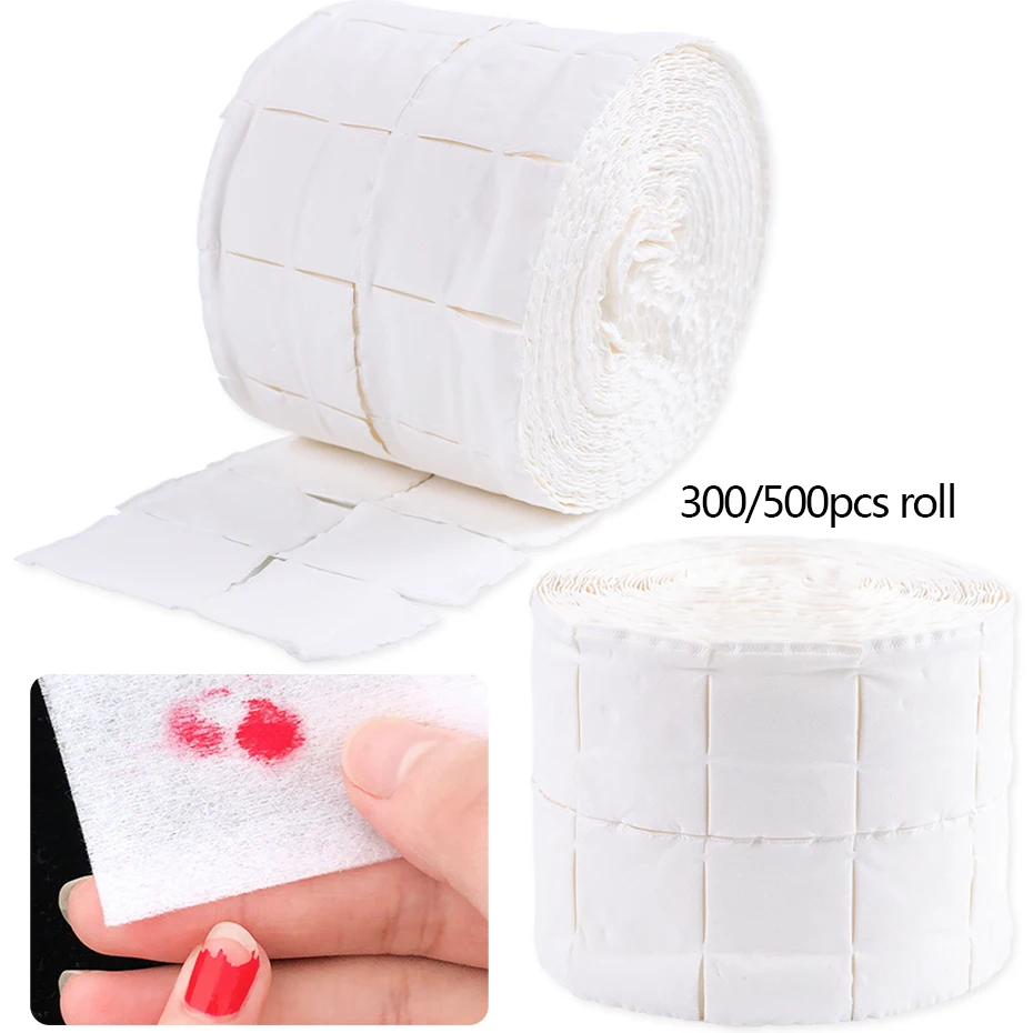 500/300pcs Lint-Free Nail Polish Remover Cotton Gel Polishes Remover Nails Wraps Wipes Manicure Soft Paper Pads Accessories #918