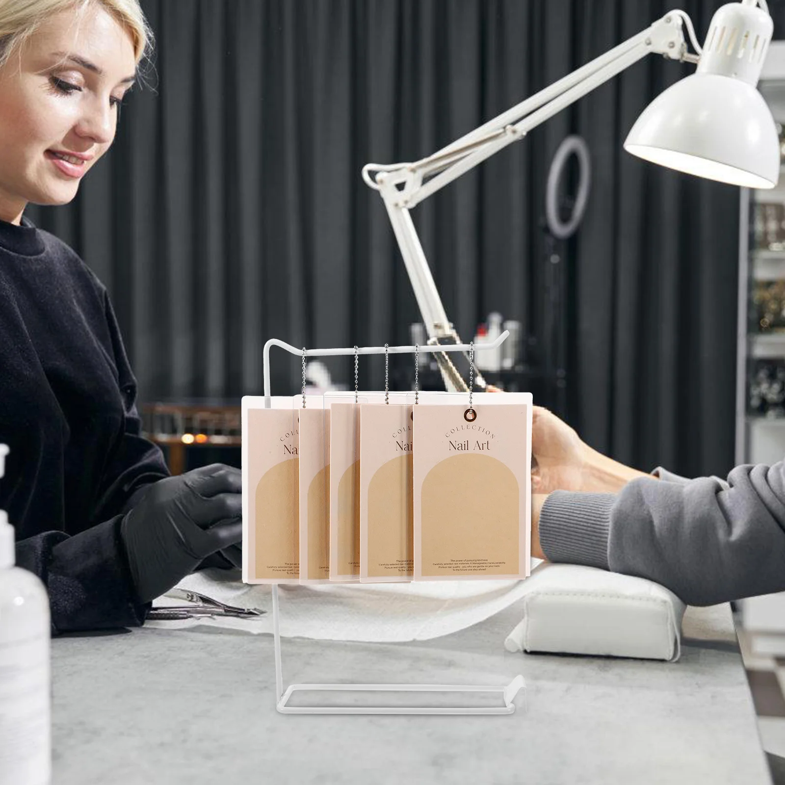 

1Set Card Display Stand for Press on Nail Art Display Holder Organized Storage Nail Salon Supply Multi Functional