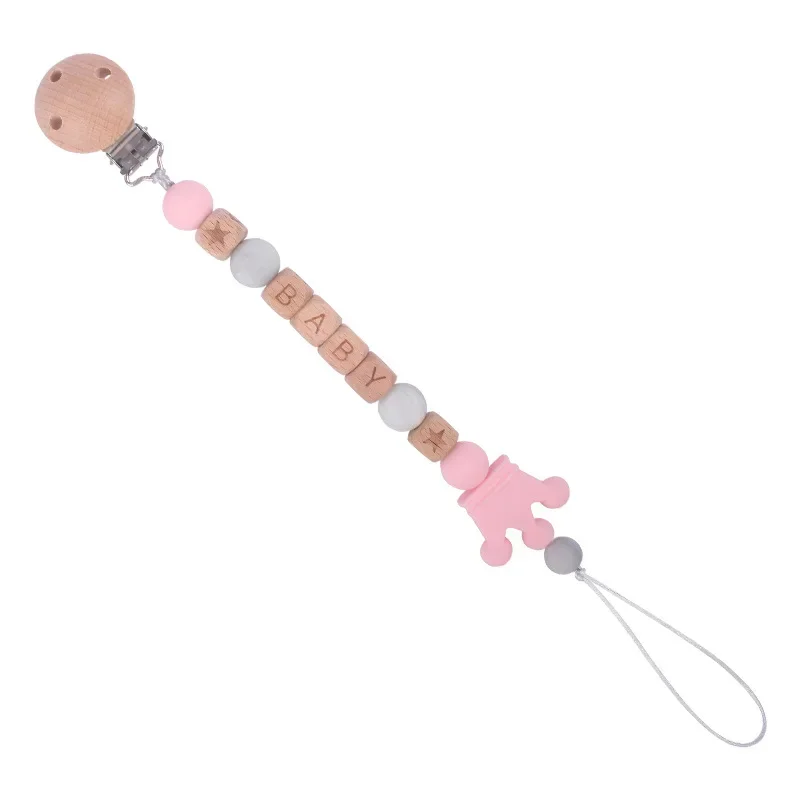 Réinitialisation de sucette en silicone avec nom personnalisé pour bébé, jouets de dentition pour nouveau-né, porte-sucette, couronne JOWood, accessoires DIY