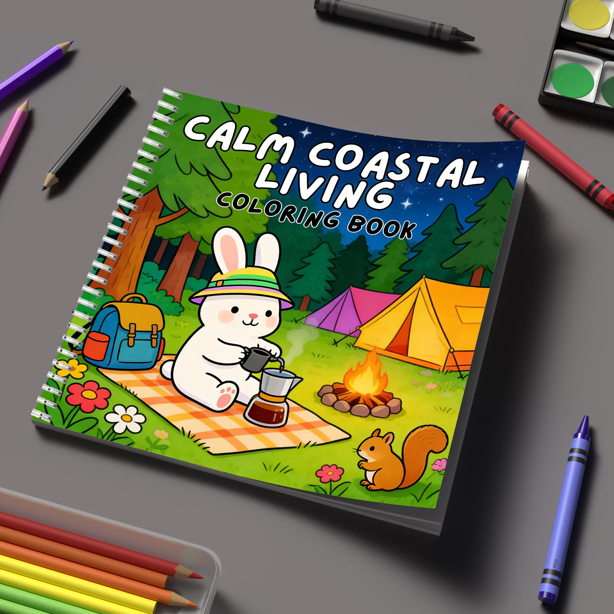 Calm Coastal Coloring Book for Adults, Beautiful Relaxing Colouring Book, Perfect Birthday Gift & Back to School Art Supplies