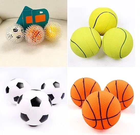 3pcs Diameter 6cm Squeaky Pet Dog Ball Toys for Small Dogs Rubber Chew Puppy Toy Dog Stuff Dogs Toys Pets Brinquedo Cachorro