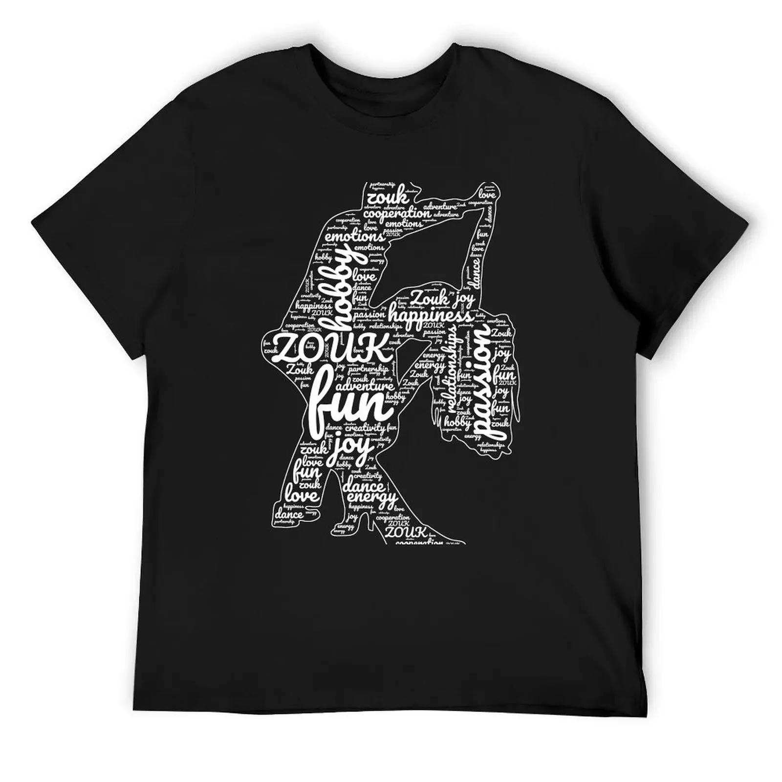 Zouk dancers shape with zouk phrases T-Shirt quick drying vintage t shirts plus size tops oversizeds mens t shirts