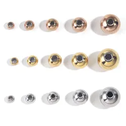 20-100pcs 3 4 5 6 8mm Stainless Steel Spacer Beads Round Ball Charm Loose Seed Beads for DIY Bracelets Jewelry Making Supplies