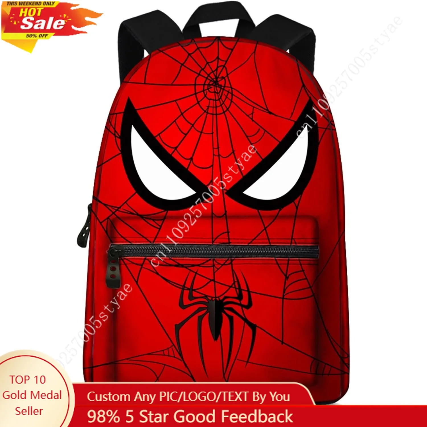 Spider-man Backpack Lightweight Spider Elementary Schoolbag 16in
