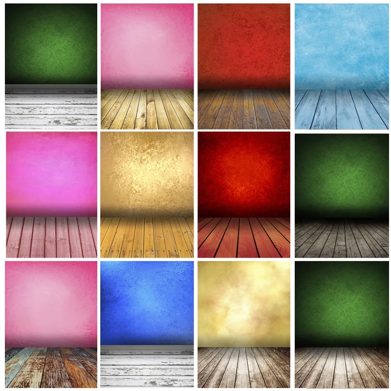 

ZHISUXI Vintage Solid Color Photography Backdrops Props Brick Wall Wooden Floor Baby Photo Backgrounds MB-21