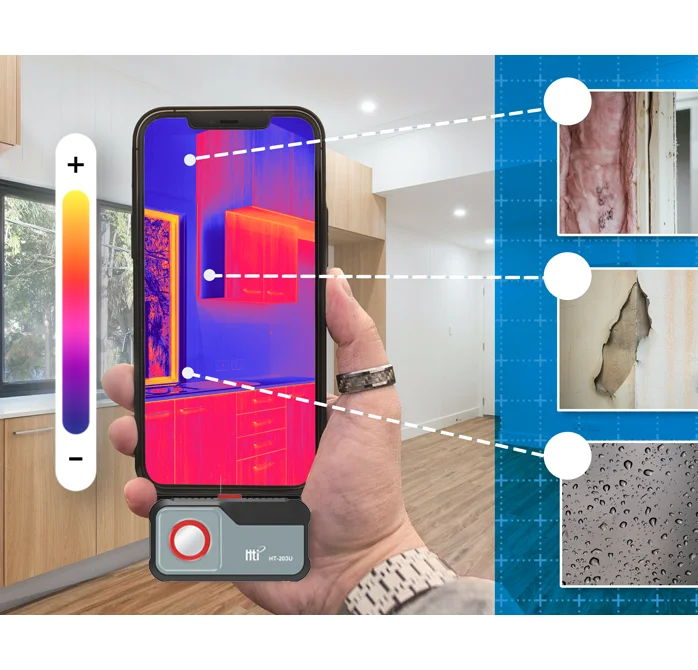 Hti HT-203U Mobiele Camera Warmtebeeldcamera Infrarood Optiek Warmte IR HD Warmtebeeldcamera Voor IOS Smartphones