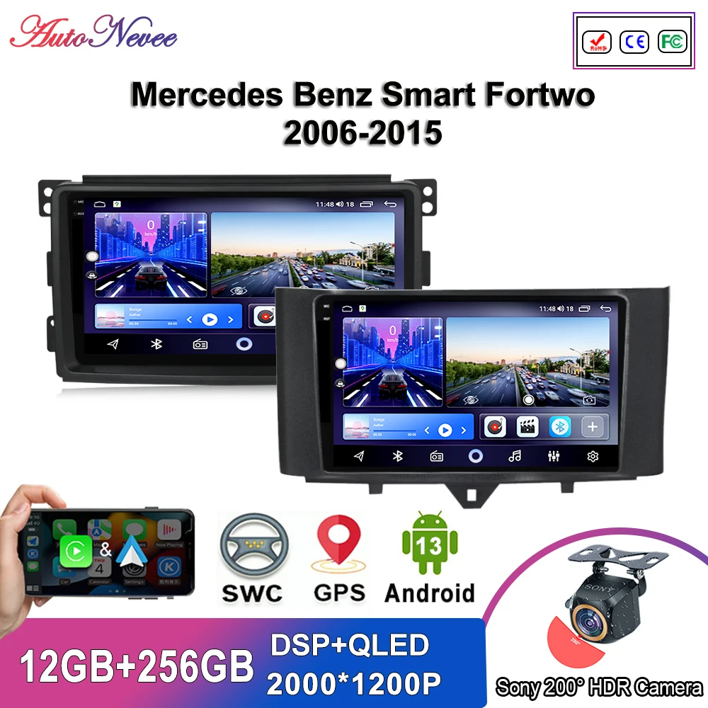 

Автомобильный DVD-плеер на Android для Mercedes Benz Smart Fortwo 2006 2007 2008 2009 2011-2015 стерео головное устройство GPS навигация мультимедийный плеер