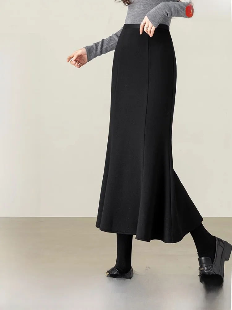 

Вязаная юбка-карандаш Ele для женщин, зима 2025, новая, облегающая, из ацетатной шерсти, для повседневной носки, простая...