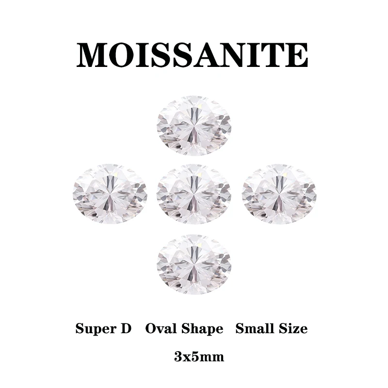 

Moissanite Stone Super White D Color Oval Cut VVS1 Charms Gemstone Shiny Quality DIY Advanced Jewelry Rings Earrings Making