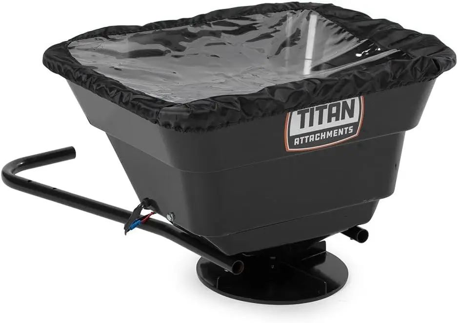 12 Volt ATV/UTV Broadcast Spreader, 80 LB Capacity, Back or Front Mounting for ATV, UTV, Or Utility Tractor, L