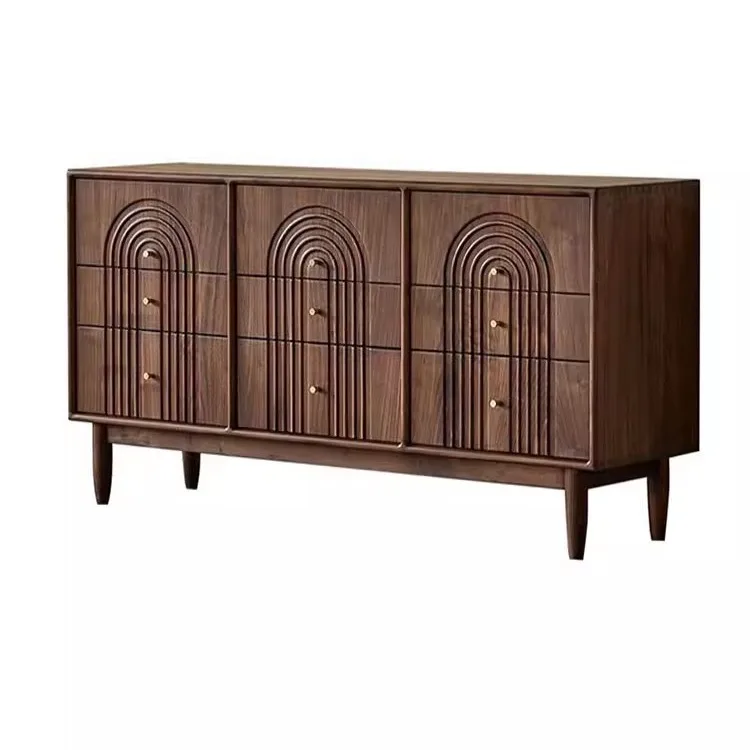 

North America, black walnut, solid wood, modern, minimalist, nine chest of drawers, bedroom, end of bed, storage