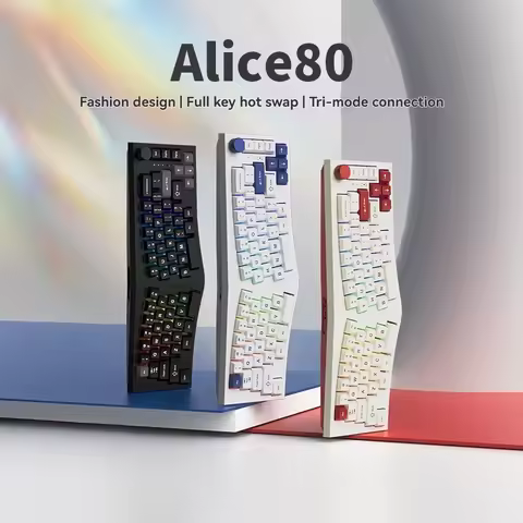 FEKER Alice80 Mechanical Keyboard Wireless Tri-mode Hot Swap RGB GASKET Ergonomic Custom QMK/VIA Office Gaming Alice Keyboard