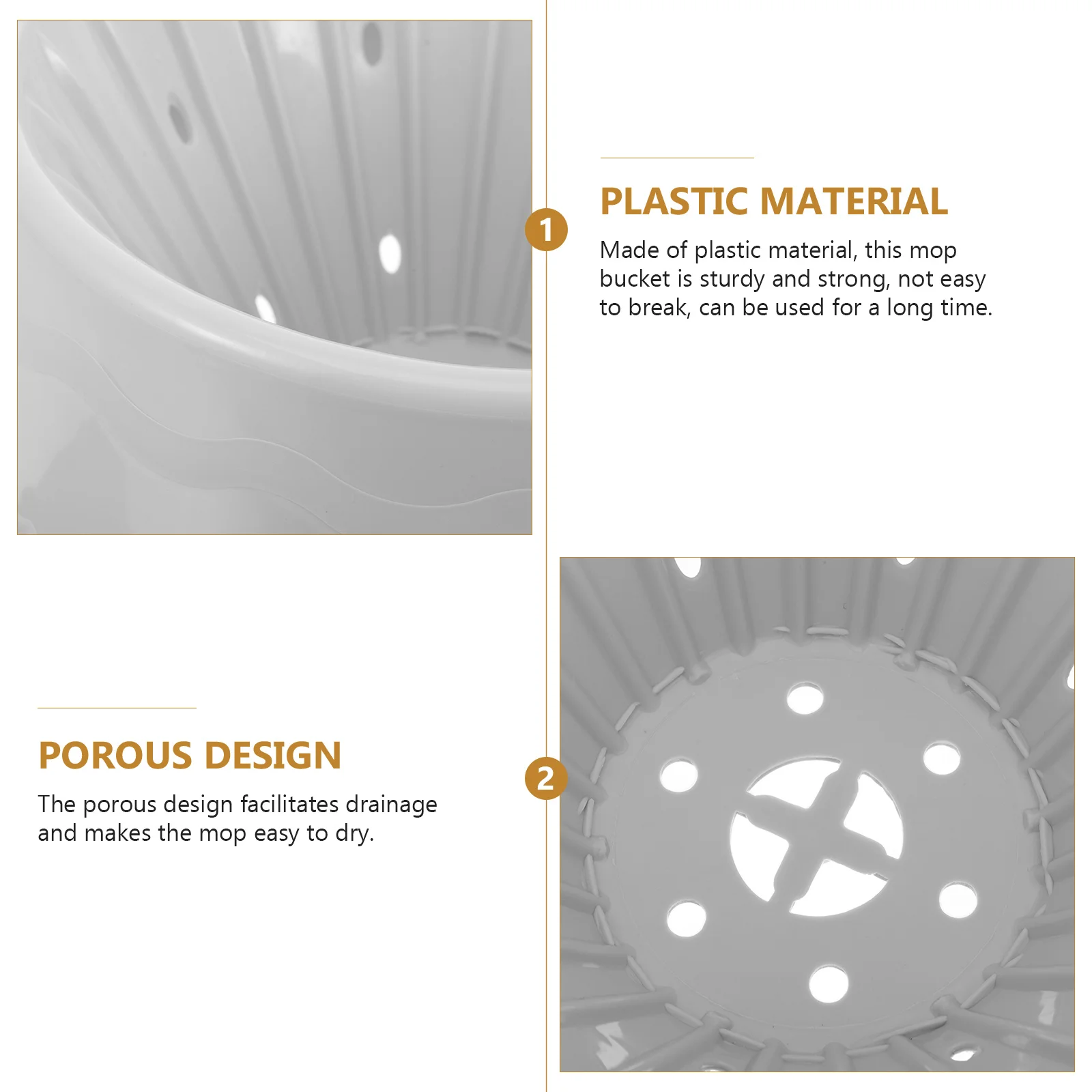 

Bucket With Drain Holes Plastic Floor Cleaning Bucket For Home Bathroom Mop Storage Pail Mop Draining Tool