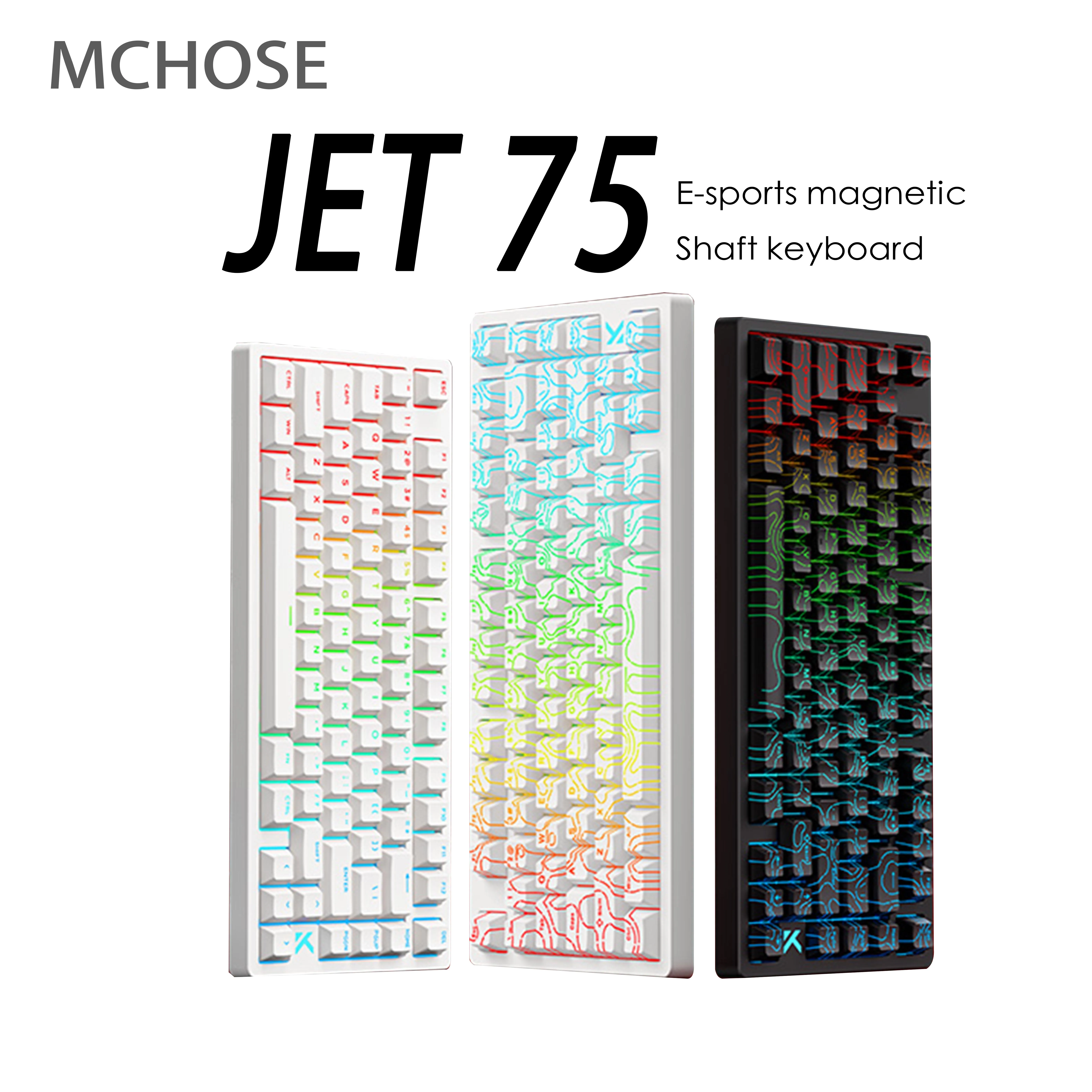 

Mchose Jet75 Mechanical Keyboard Wired Rgb Custom Esports Gamer Pc Gaming 8k 0.01-3.4mm Gasket Magnetic Switch