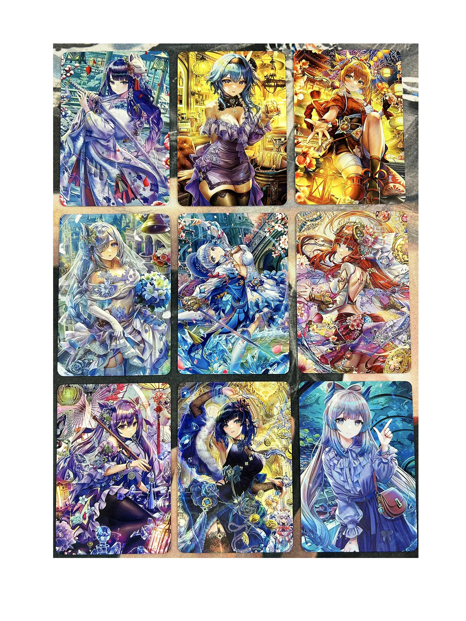 

9pcs/set Genshin ACG Project Beelzebul Ganyu Refraction Sexy Girls No.6 Hobby Collectibles Anime Game Collection Cards