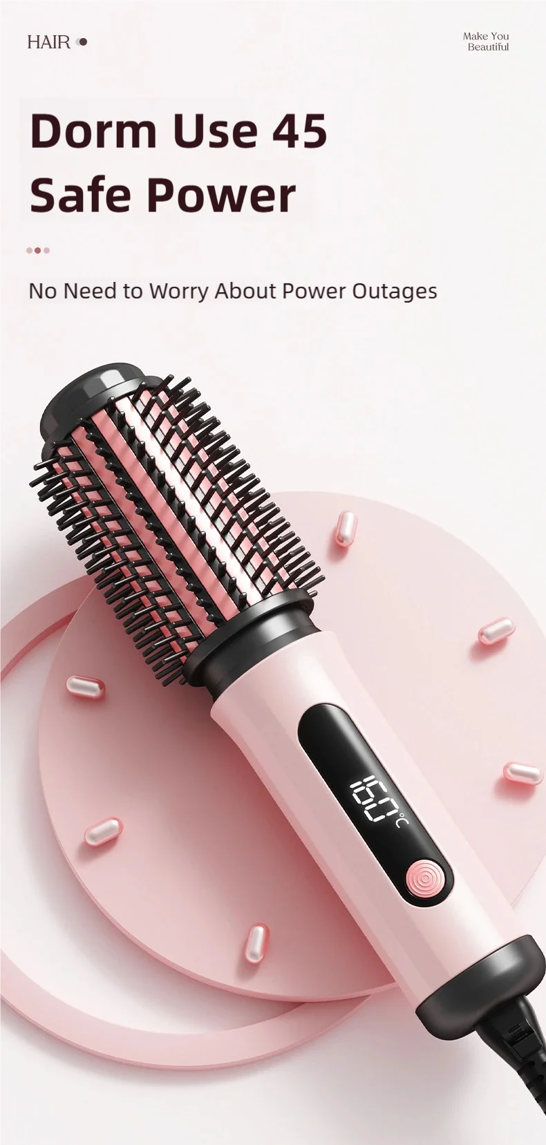 TINSOL Negativ-Ionen-Heißluftbürste Professionelles Styling-Tool Multifunktionale Beheizte Locken- und Glättungsbürste – Detail 13