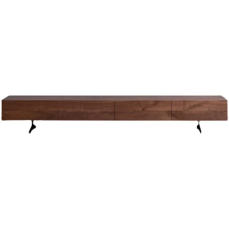 

Nordic black walnut cherry wood TV cabinet, simple modern Italian small apartment log floor cabinet